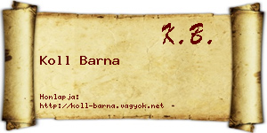 Koll Barna névjegykártya